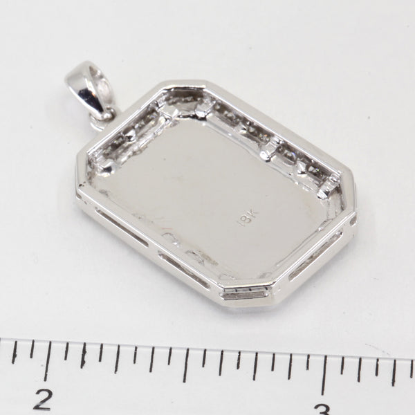 18K White Gold Diamond Jade Pendant D0.88CT