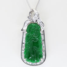 Load image into Gallery viewer, 18K White Gold Diamond Jade Pendant D1.25 CT

