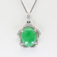 Load image into Gallery viewer, 18K White Gold Diamond Jade Pendant D0.48CT
