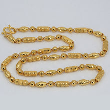 Load image into Gallery viewer, 24K Solid Yellow Gold Barrel Link Chain 36.5 Grams 21.5&quot; 999

