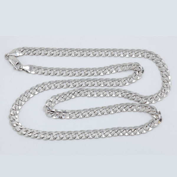 18K Solid White Gold Men Necklace Chain 17.5 Grams New