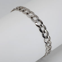 Load image into Gallery viewer, 14K Solid White Gold Cuban Link Bracelet 8 1/4&quot; 12.9 Grams

