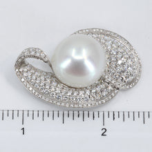 將圖片載入圖庫檢視器 18K White Gold Diamond South Sea White Pearl Pendant D3.68 CT
