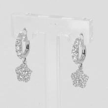 Load image into Gallery viewer, 18K Solid White Gold Diamond Hanging Earrings D1.06 CT
