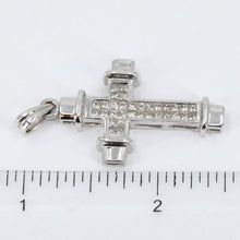 Load image into Gallery viewer, 14K Solid White Gold Diamond Cross Pendant D1.75CT
