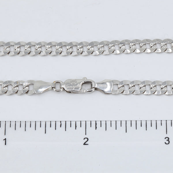 18K Solid White Gold Men Necklace Chain 17.5 Grams New