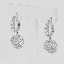 Load image into Gallery viewer, 18K Solid White Gold Diamond Hanging Earrings 1.56 CT

