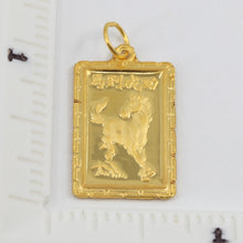 Load image into Gallery viewer, 24K Solid Yellow Gold Rectangular Zodiac Horse Hollow Pendant 1.3 Grams
