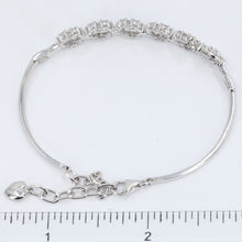 Load image into Gallery viewer, 18K Solid White Gold Diamond Flower Soft Bangle Bracelet D2.50 CT

