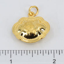 將圖片載入圖庫檢視器 24K Solid Yellow Gold Baby Puffy Dog Longevity Lock Hollow Pendant 4.0 Grams
