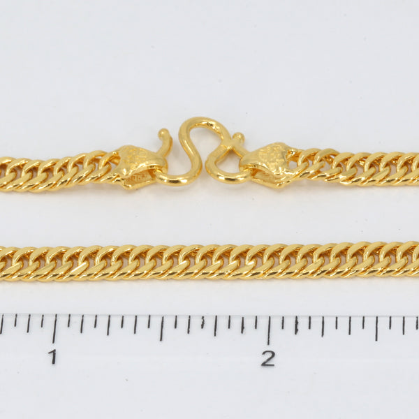 24K Solid Yellow Gold Flat Double Cuban Link Chain 29.4 Grams 24" 9999