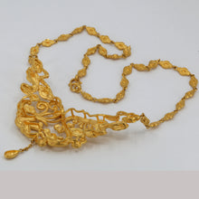將圖片載入圖庫檢視器 24K Solid Yellow Gold Wedding Dragon Phoenix Chain Necklace 46.6 Grams
