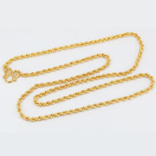 將圖片載入圖庫檢視器 24K Solid Yellow Gold Rope Chain 39.4 Grams 24&quot; 9999

