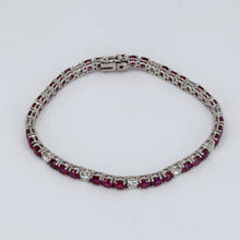Load image into Gallery viewer, 18K White Gold Diamond Ruby Bracelet 7.6 CT
