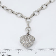 將圖片載入圖庫檢視器 18K White Gold Diamond Heart Necklace D5.90CT
