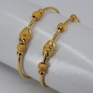 One Pair of 24K Yellow Gold Baby bangles 15.3 Grams