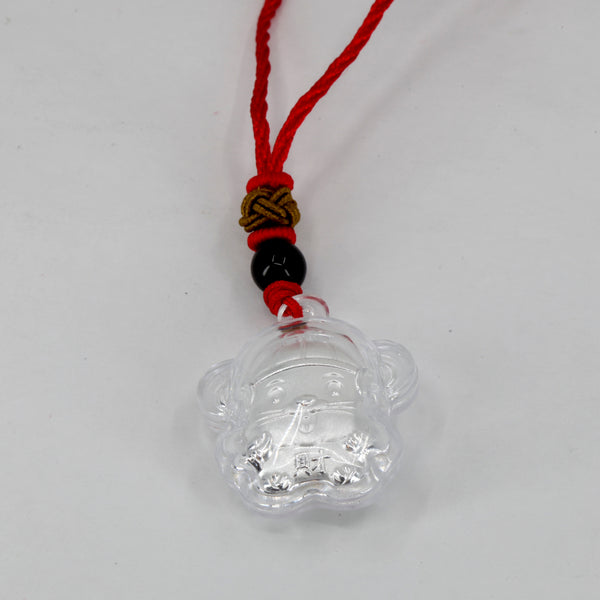 Red String Mouse Silver Necklace