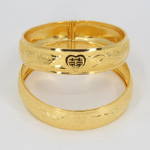 Load image into Gallery viewer, One Pair Of 24K Solid Yellow Gold Wedding Dragon Phoenix Bangles 22.2 Grams
