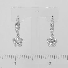 Load image into Gallery viewer, 18K Solid White Gold Diamond Hanging Earrings D1.06 CT
