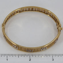 Load image into Gallery viewer, 14K Solid Yellow White Gold Two Tone Woman Mesh Shine Finish Oval Bangle 16.1 Grams
