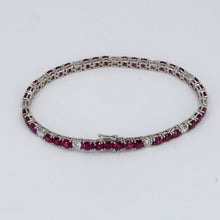 Load image into Gallery viewer, 18K White Gold Diamond Ruby Bracelet 7.6 CT
