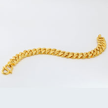 將圖片載入圖庫檢視器 24K Solid Yellow Gold Men Cuban Link Bracelet 107.6 Grams
