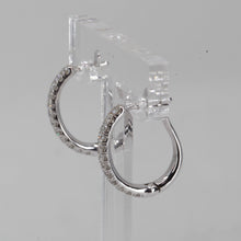 Load image into Gallery viewer, 14K Solid White Gold Diamond Hoop Earrings D0.53 CT
