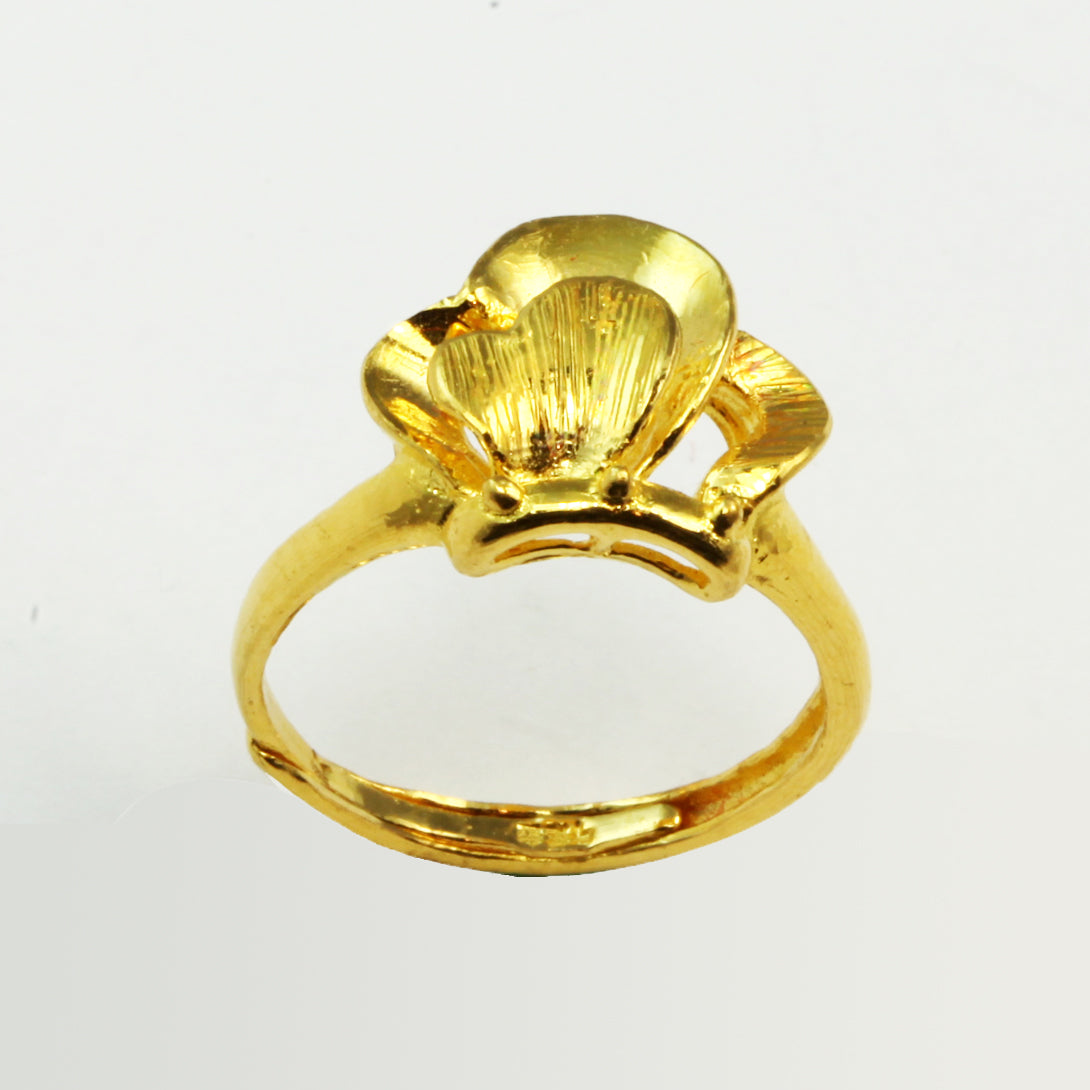 24K Solid Yellow Gold Women Ring 5.9 Grams