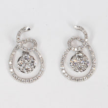 Load image into Gallery viewer, 18K Solid White Gold Diamond Hanging Earrings 0.68 CT
