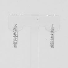 Load image into Gallery viewer, 18K Solid White Gold Diamond Hoop Earrings D0.32 CT
