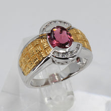 Load image into Gallery viewer, 18K Solid Yellow White Gold Diamond Amethyst Ring 8.6 Grams
