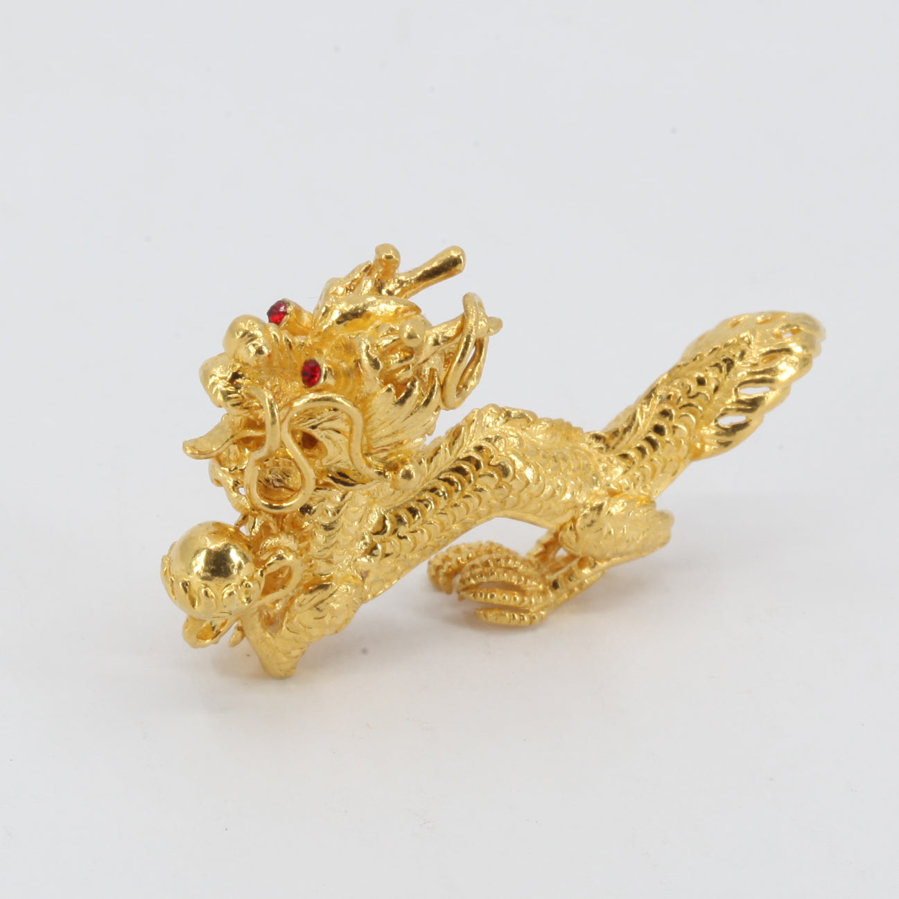 24K Solid Yellow Gold 3D Zodiac Dragon Pendant 23 Grams