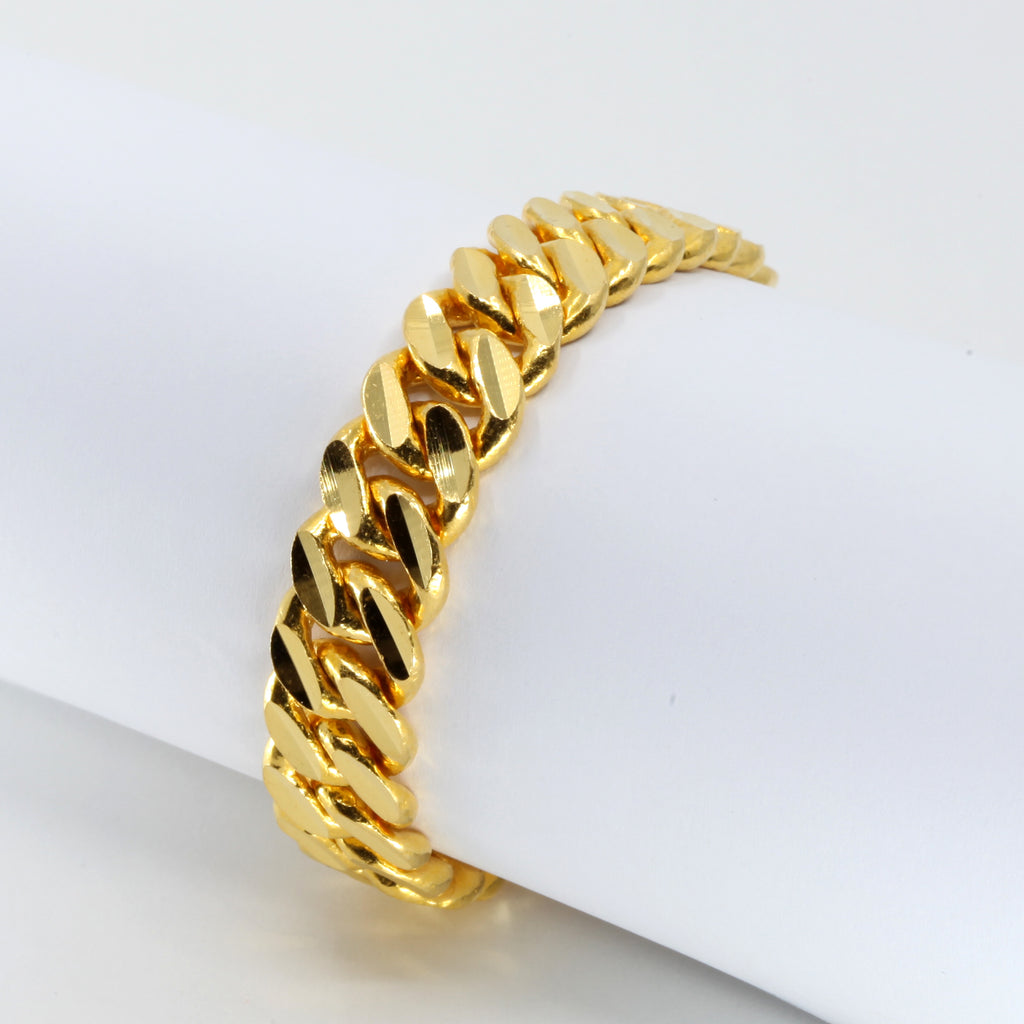 Buy Mens Gold Bracelet  143 mm Thick Diamond Cut Cuban Link  2X More Pure  24k Gold Plating Than Other Chains for Men  The Look  Feel of Pure Solid