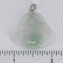 Load image into Gallery viewer, 14K Solid White Gold Buddha Jade Pendant 4.7 Grams
