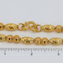 Load image into Gallery viewer, 24K Solid Yellow Gold Barrel Bead Link Chain 65.9 Grams 25&quot; 9999
