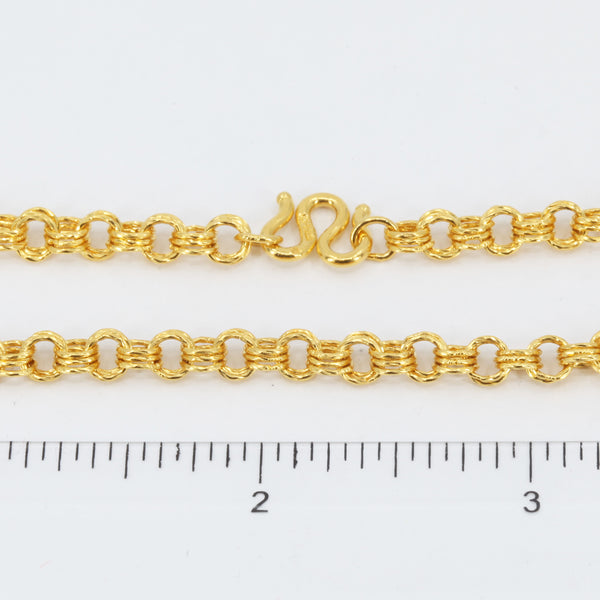 24K Solid Yellow Gold Cable Link Chain 31.1 Grams 18"