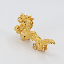 將圖片載入圖庫檢視器 24K Solid Yellow Gold 3D Zodiac Dragon Pendant 23 Grams
