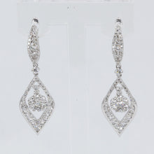 Load image into Gallery viewer, 18K Solid White Gold Diamond Hanging Earrings D1.55 CT

