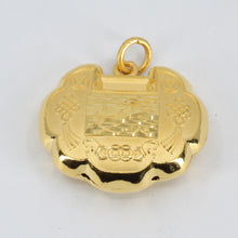 Load image into Gallery viewer, 24K Solid Yellow Gold Baby Puffy Longevity Lock Hollow Pendant 6.4 Grams
