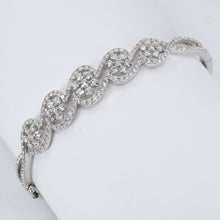 Load image into Gallery viewer, 18K White Gold Diamond Flower Bangle D2.55 CT
