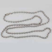 Load image into Gallery viewer, 14K Solid White Gold Beaded Ball Chain 27.5&quot; 32.2 Grams
