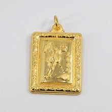 Load image into Gallery viewer, 24K Solid Yellow Gold Rectangular Zodiac Horse Pendant 14.0 Grams
