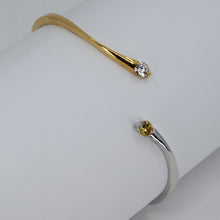 Load image into Gallery viewer, 18K Solid Two Tone Gold Diamond Bangle D0.53 CT
