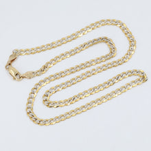 Load image into Gallery viewer, 14K Solid Yellow Gold Flat Stone Cut Cuban Link Chain 16&quot; 6.5 Grams
