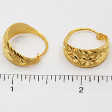 Load image into Gallery viewer, 24K Solid Yellow Gold Star Hoop Earrings 3.9 Grams
