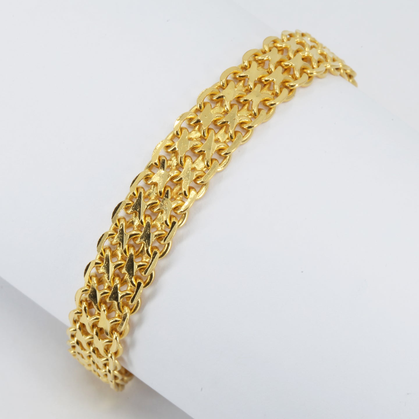 24K Solid Yellow Gold Mesh Bracelet 29.5 Grams