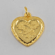 Load image into Gallery viewer, 24K Solid Yellow Gold Heart Zodiac Dragon Hollow Pendant 1.7 Grams
