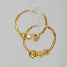 Load image into Gallery viewer, 24K Solid Yellow Gold Hoop Sliding Beads Earrings 5.4 Grams
