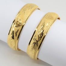 Load image into Gallery viewer, One Pair Of 24K Solid Yellow Gold Wedding Dragon Phoenix Bangles 21.7 Grams
