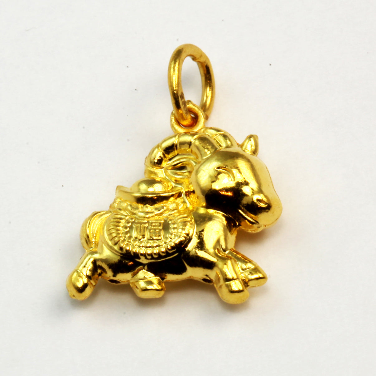 24K Solid Yellow Gold 3D Horse Pendant 2.96 Grams